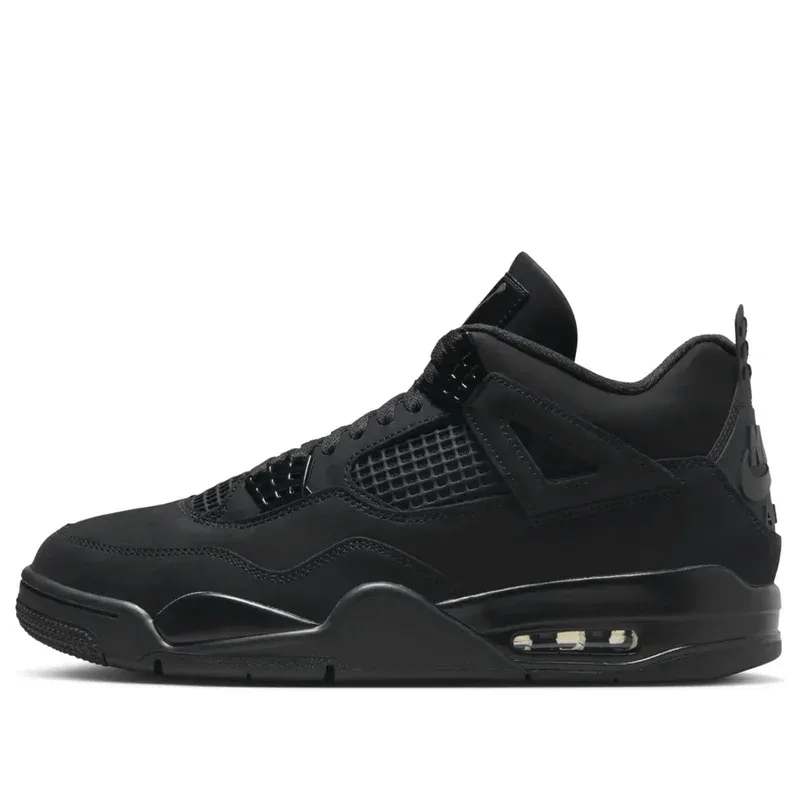 Jordan 4 Retro Black Cat u crnoj boji — bočni pogled