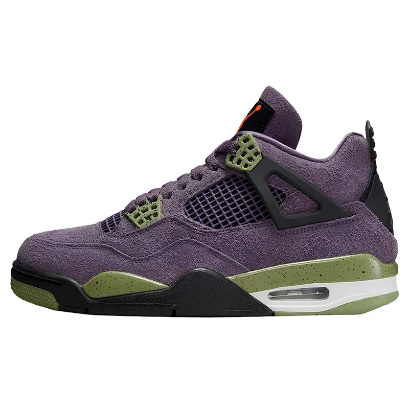 Jordan 4 Retro Canyon Purple u kombinaciji ljubičaste i zelene boje — iz ponude modela