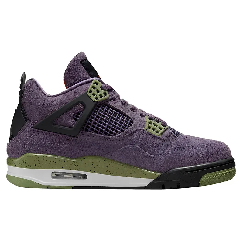 Jordan 4 Retro Canyon Purple u kombinaciji ljubičaste i zelene boje, fotografija 2 od 5