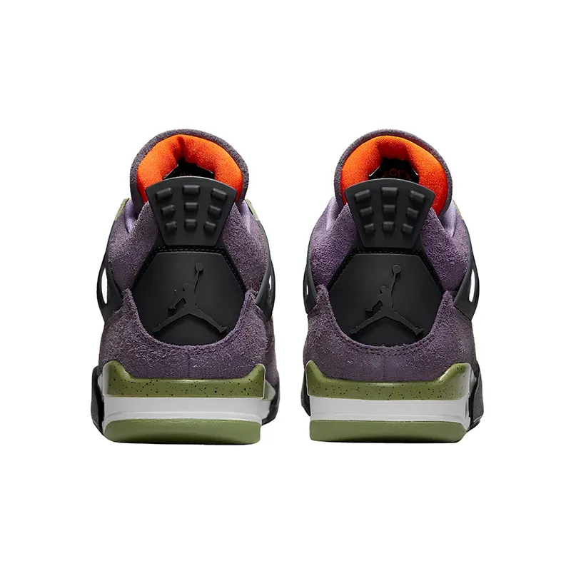 Jordan 4 Retro Canyon Purple u kombinaciji ljubičaste i zelene boje, fotografija 4 od 5
