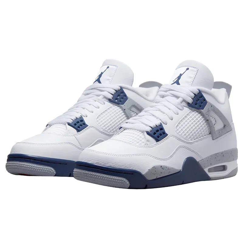 Jordan 4 Retro Midnight Navy u kombinaciji bele i plave boje, fotografija 3 od 6