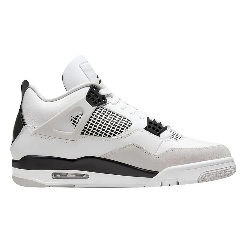 Jordan 4 Retro Military Black u kombinaciji bele i crne boje, fotografija 2 od 6
