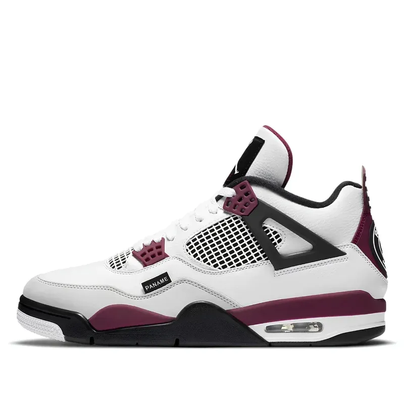 Jordan 4 Retro PSG Paris Saint-Germain u kombinaciji bele i crvene boje — bočni pogled