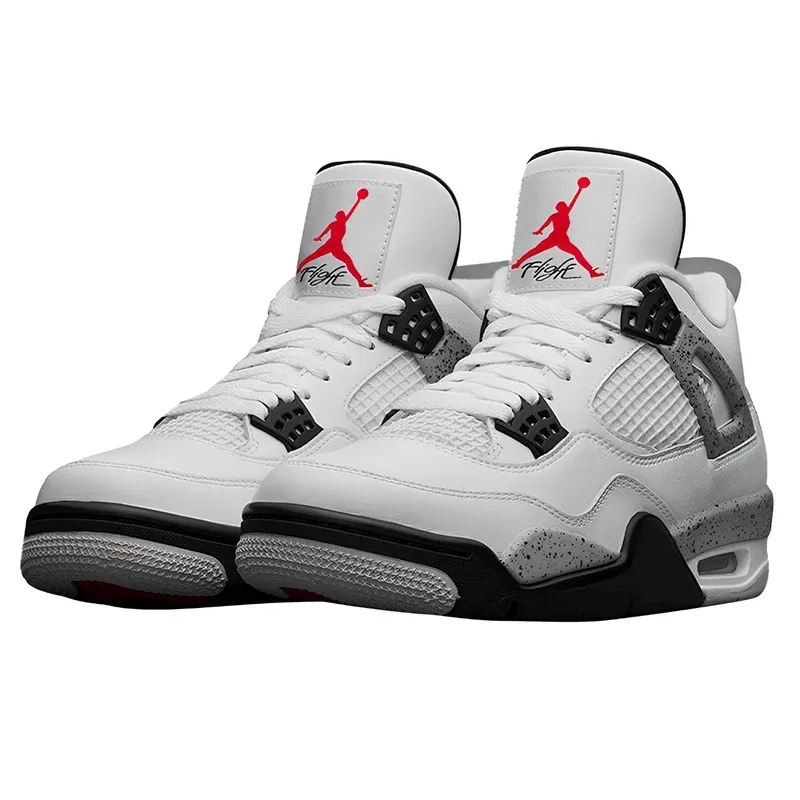 Jordan 4 Retro White Cement u kombinaciji bele i sive boje, fotografija 3 od 6