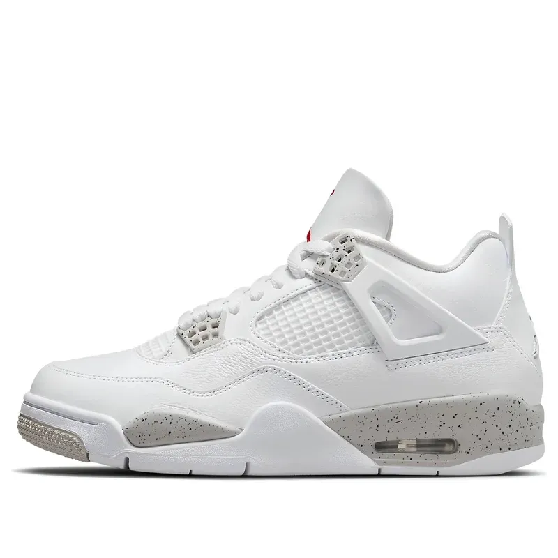 Jordan 4 Retro White Oreo u kombinaciji bele i sive boje — bočni pogled