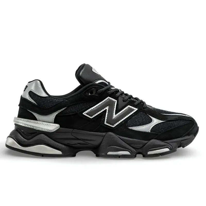 New Balance 9060 Black Reflective u kombinaciji crne i bele boje — bočni pogled