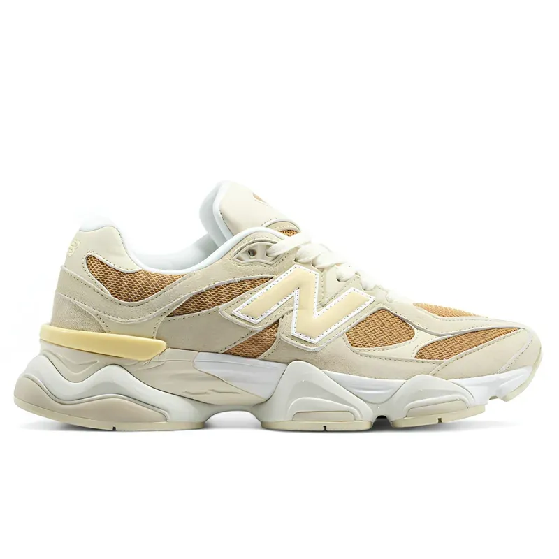 New Balance 9060 Brown Ivory White u kombinaciji bež i bele boje — bočni pogled