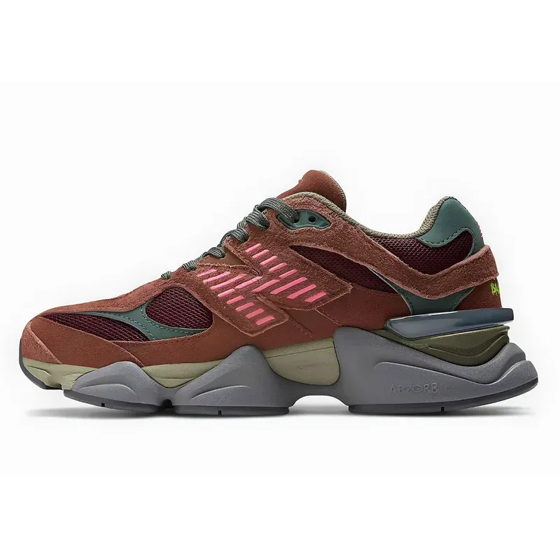 New Balance 9060 Burgundy u kombinaciji crvene i braon boje, fotografija 2 od 5