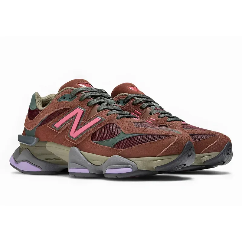 New Balance 9060 Burgundy u kombinaciji crvene i braon boje, fotografija 3 od 5