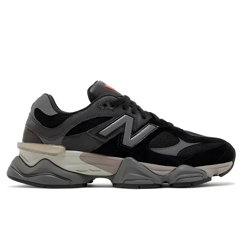 New Balance 9060 Castlerock Grey u kombinaciji crne i sive boje — bočni pogled
