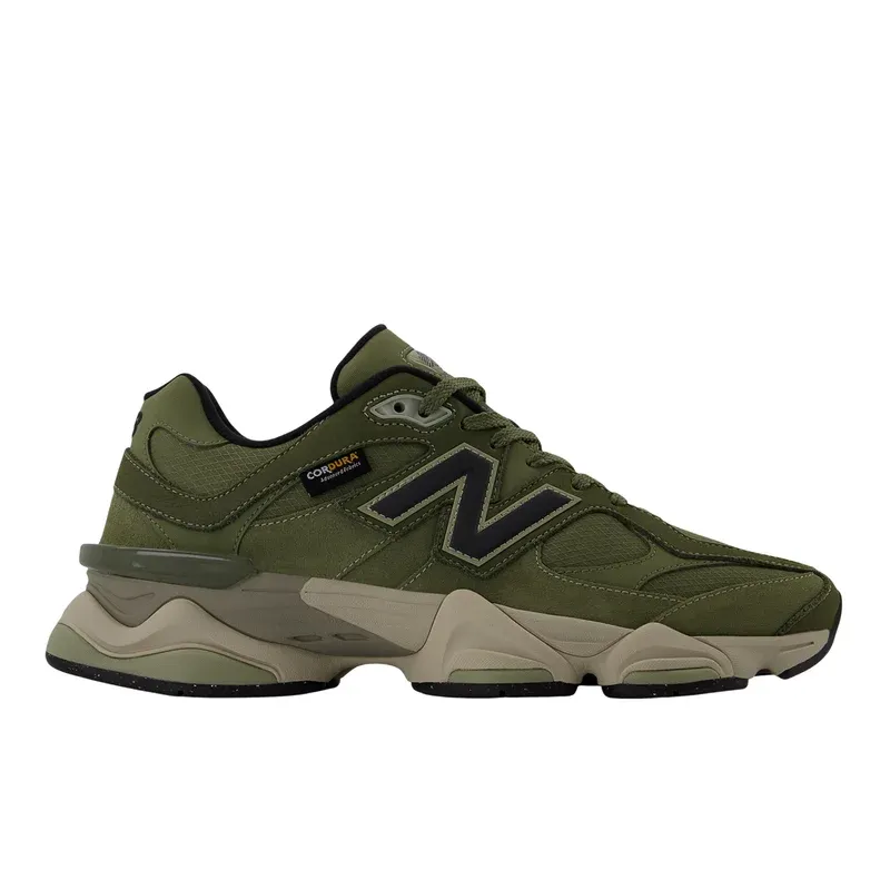 New Balance 9060 Cordura Dark Olivine u zelenoj boji — bočni pogled