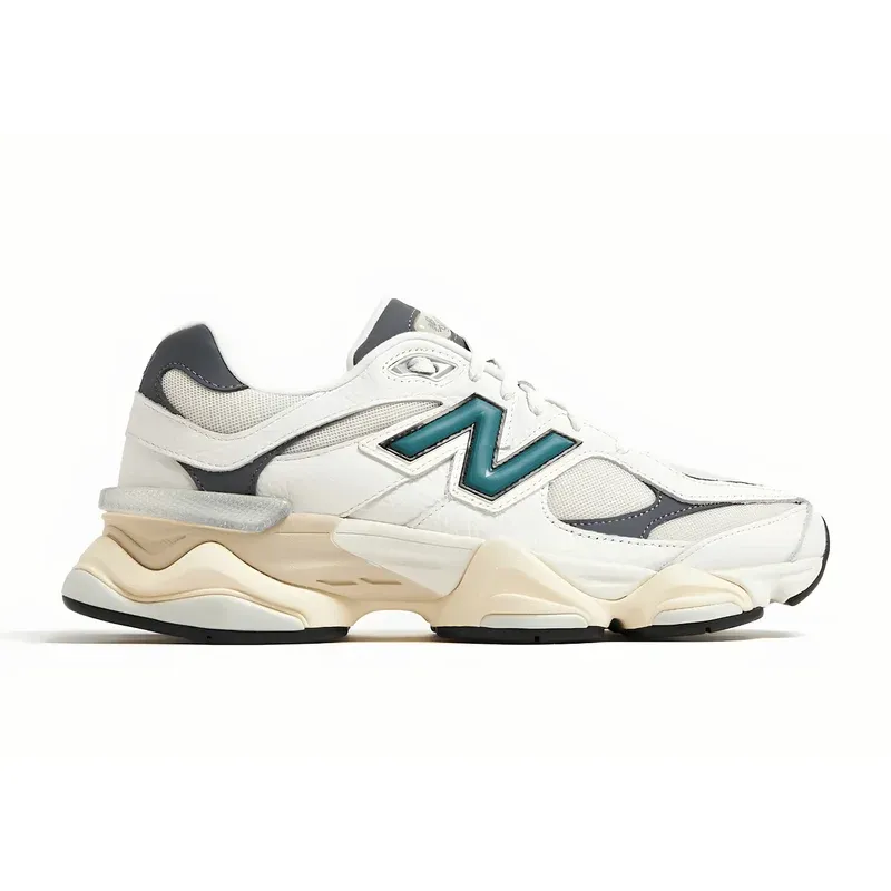New Balance 9060 New Spruce u kombinaciji bele i zelene boje — bočni pogled