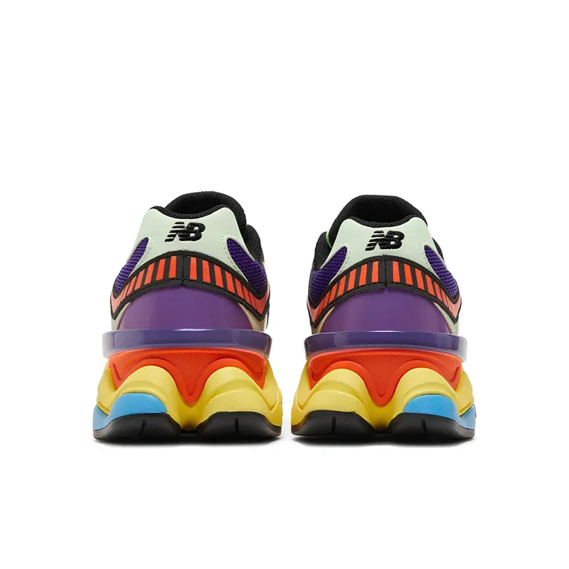 New Balance 9060 Prism Purple Vibrant Spring u kombinaciji ljubičaste i narandžaste boje, fotografija 4 od 5