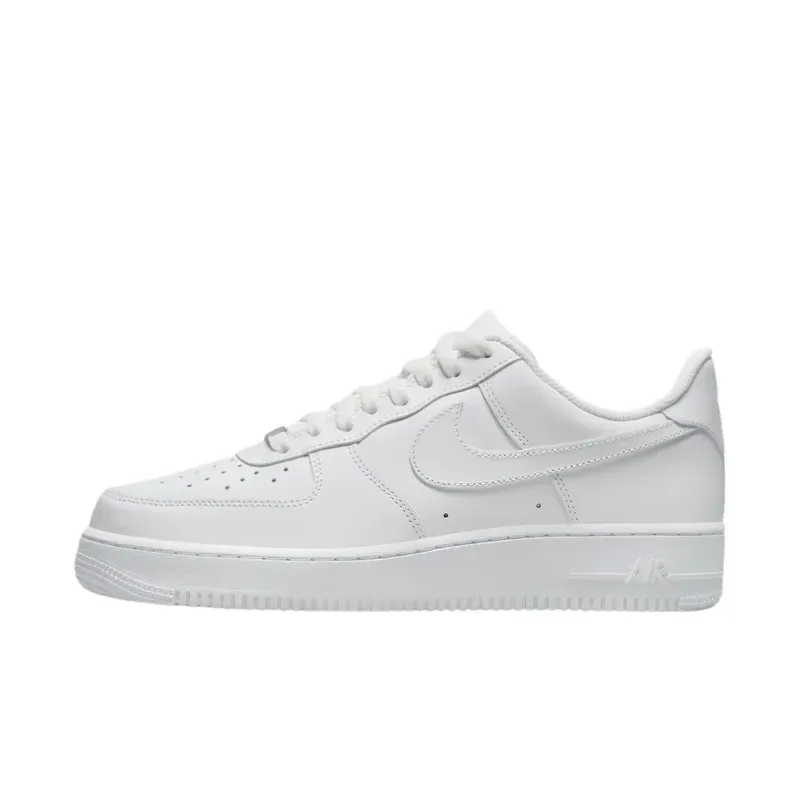 Nike Air Force 1 Low Triple White u beloj boji — bočni pogled