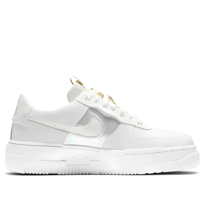 Nike Air Force 1 Pixel White Gold Chain u kombinaciji bele i žute boje, fotografija 2 od 6