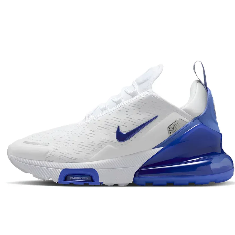 Nike Air Max 270 Premium White Sapphire u kombinaciji bele i plave boje — bočni pogled