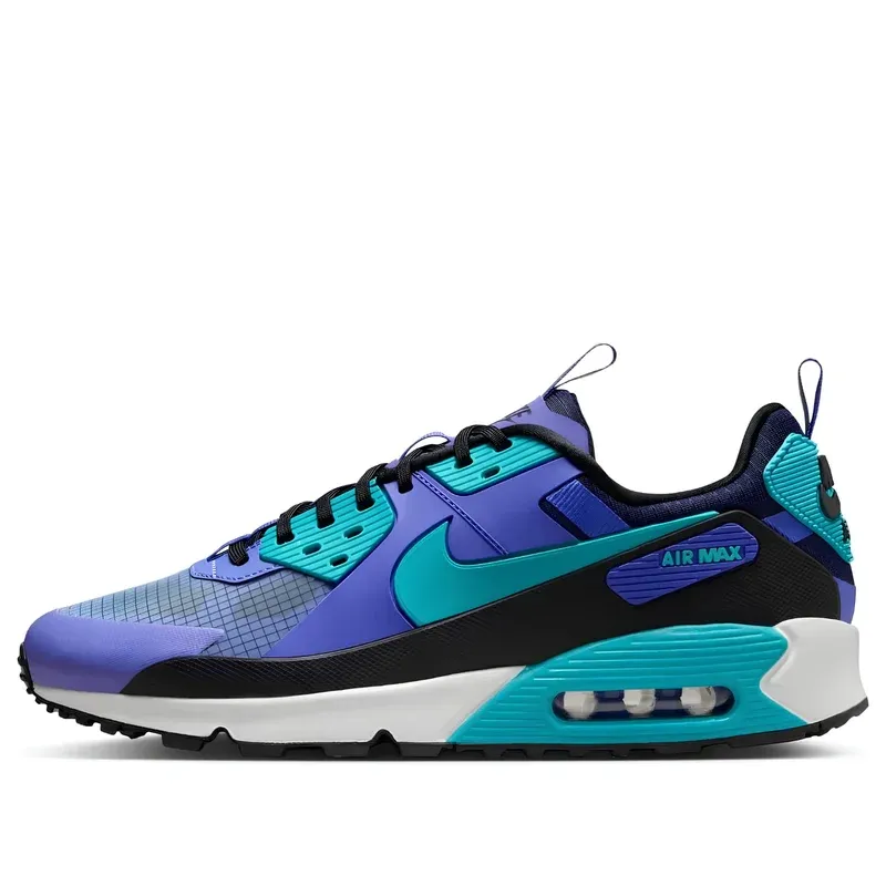 Nike Air Max 90 Drift Persian Violet u kombinaciji ljubičaste i plave boje — bočni pogled