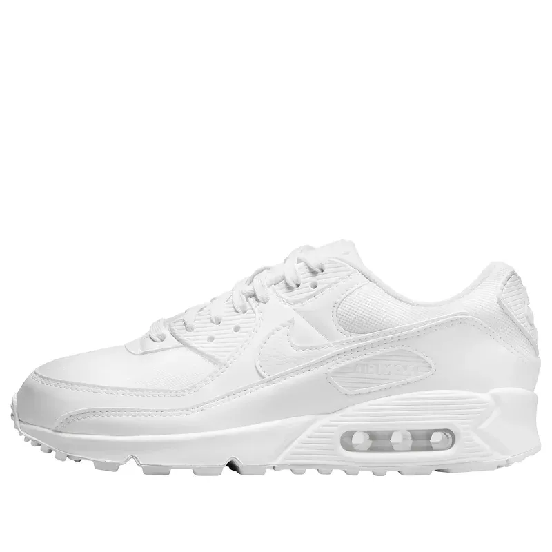 Nike Air Max 90 Triple White u beloj boji — bočni pogled
