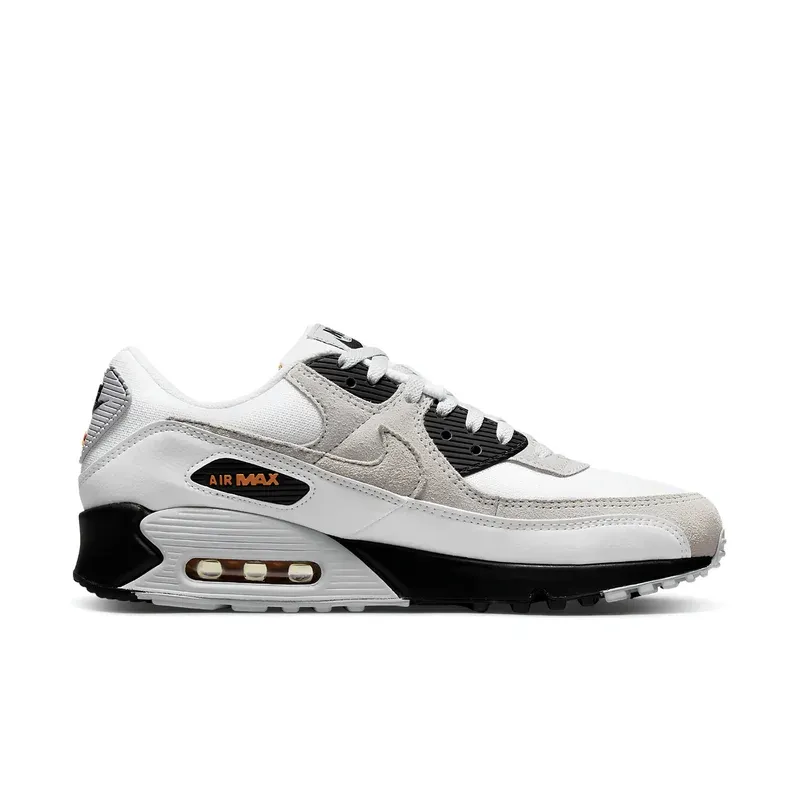 Nike Air Max 90 White Black Hot Curry u kombinaciji bele i crne boje, fotografija 2 od 6
