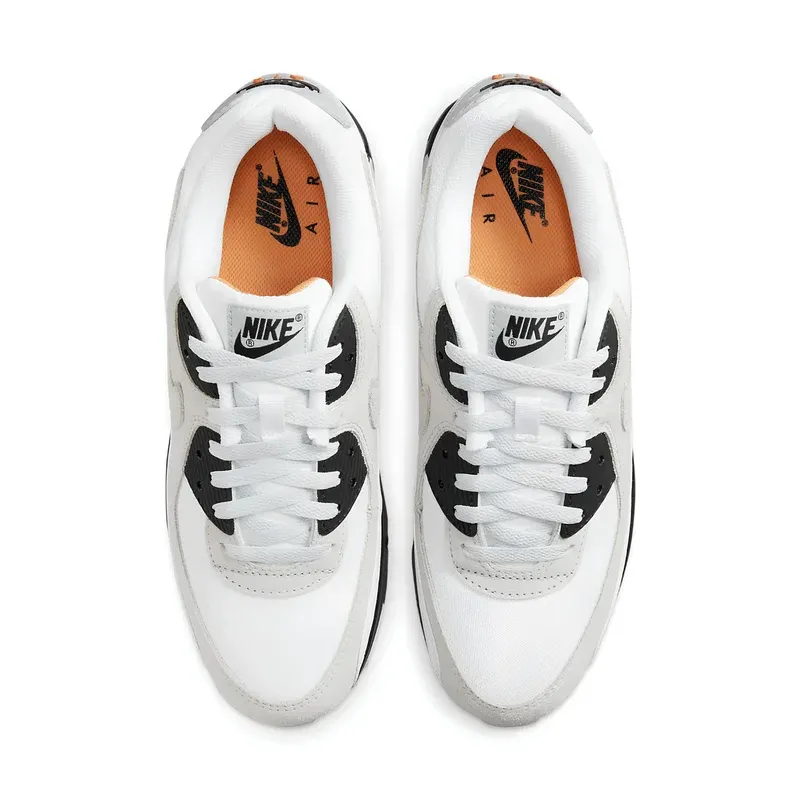Nike Air Max 90 White Black Hot Curry u kombinaciji bele i crne boje, fotografija 4 od 6