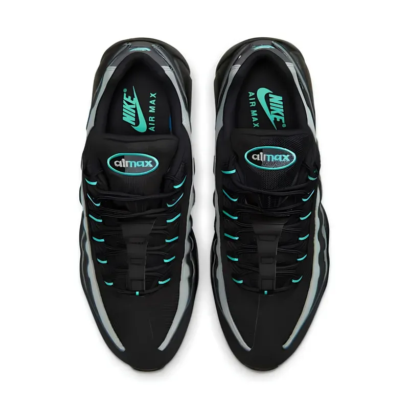 Nike Air Max 95 Black Aurora Green u kombinaciji crne i sive boje, fotografija 4 od 6