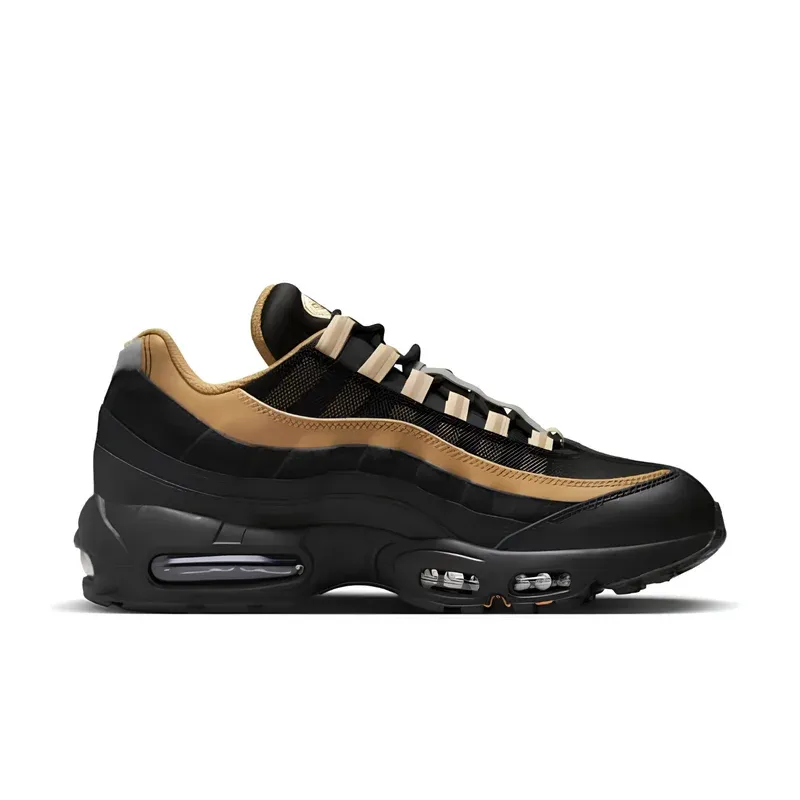 Nike Air Max 95 Black Elemental Gold u kombinaciji crne i bež boje, fotografija 2 od 6