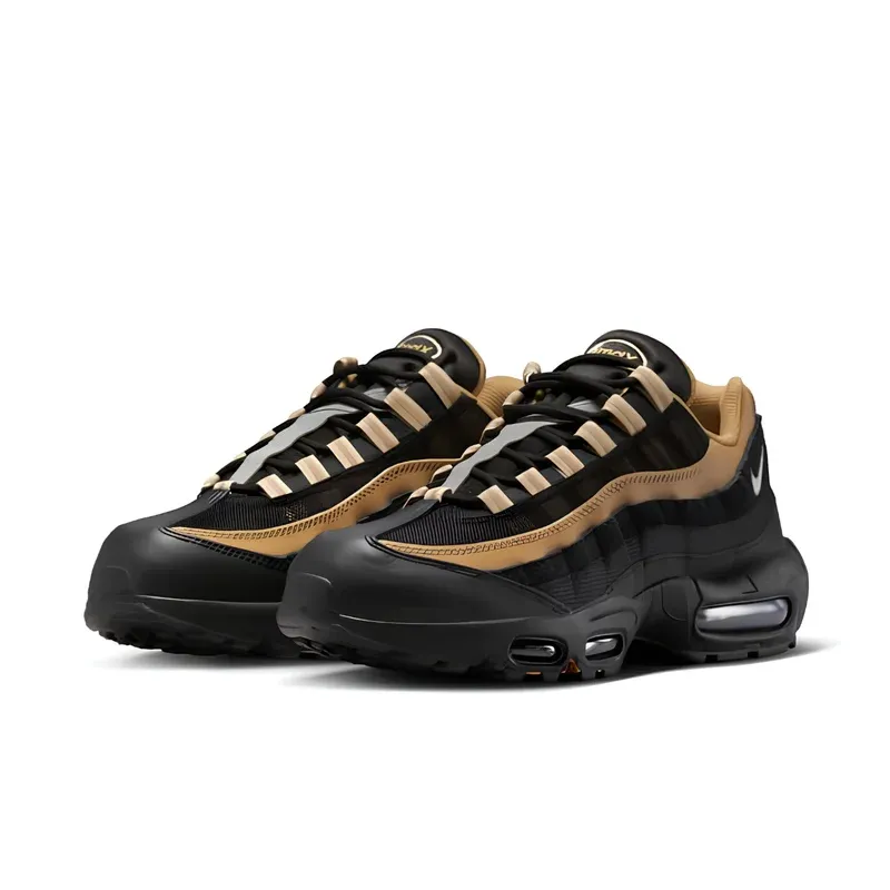 Nike Air Max 95 Black Elemental Gold u kombinaciji crne i bež boje, fotografija 3 od 6