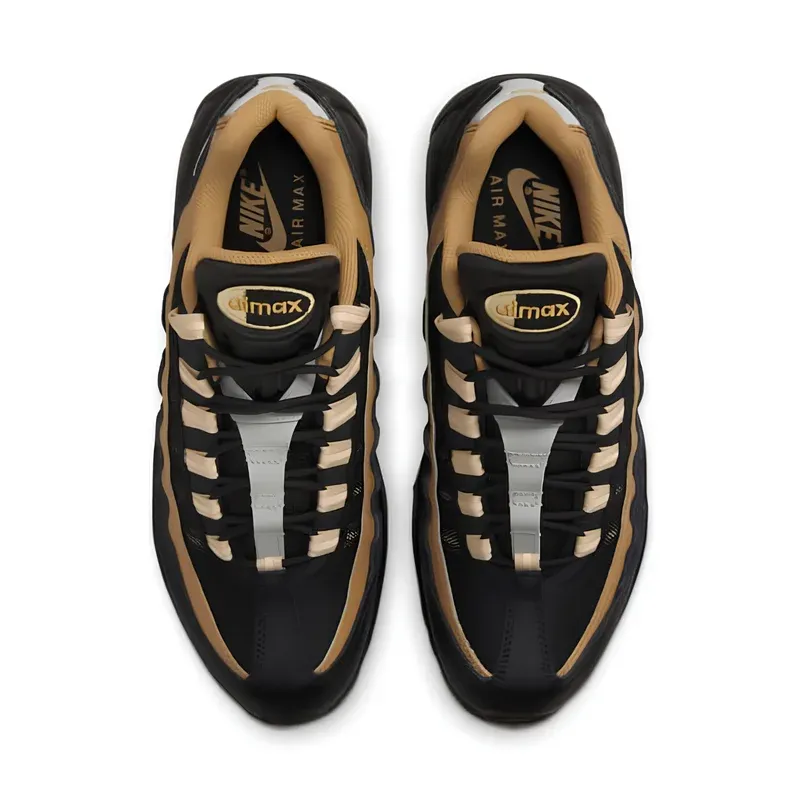Nike Air Max 95 Black Elemental Gold u kombinaciji crne i bež boje, fotografija 4 od 6