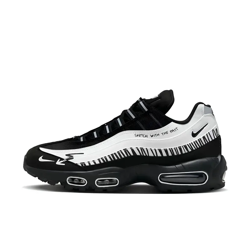 Nike Air Max 95 Sketch With The Past u kombinaciji crne i bele boje — bočni pogled
