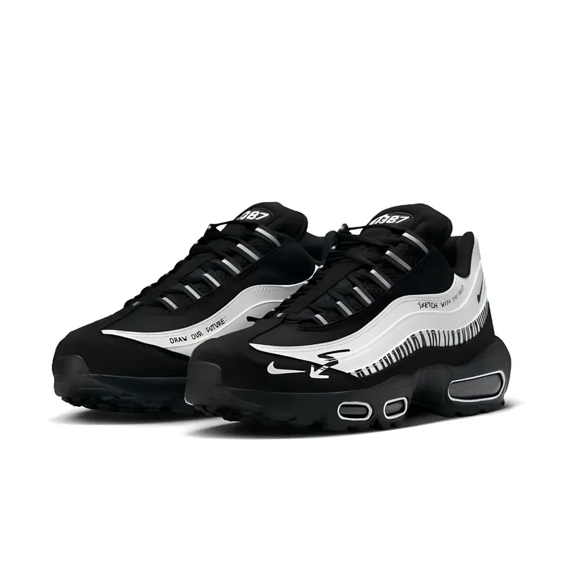 Nike Air Max 95 Sketch With The Past u kombinaciji crne i bele boje, fotografija 3 od 6
