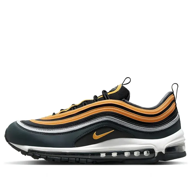 Nike Air Max 97 Black Yellow u kombinaciji crne i narandžaste boje — bočni pogled