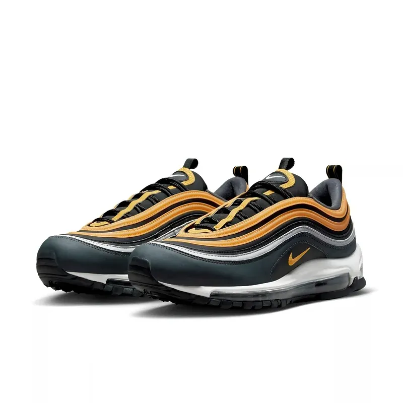 Nike Air Max 97 Black Yellow u kombinaciji crne i narandžaste boje, fotografija 3 od 6