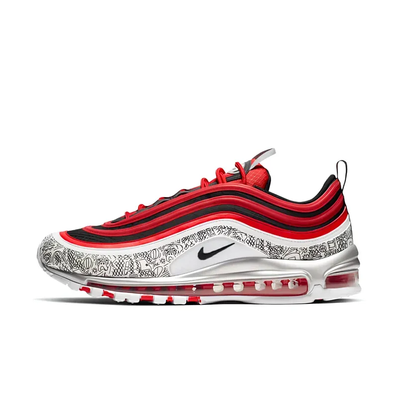 Nike Air Max 97 Jayson Tatum u kombinaciji crvene i bele boje — bočni pogled