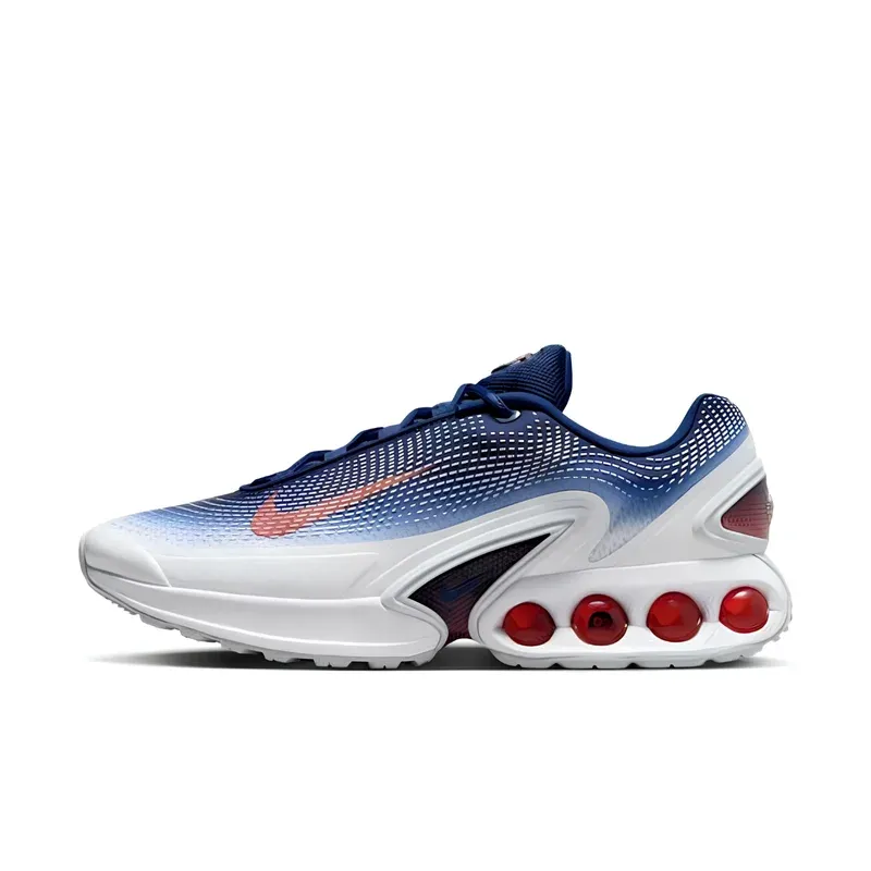 Nike Air Max DN Olympics u kombinaciji bele i plave boje — bočni pogled