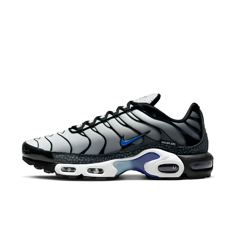 Nike Air Max Plus TN Kiss My Airs u kombinaciji sive i crne boje — bočni pogled