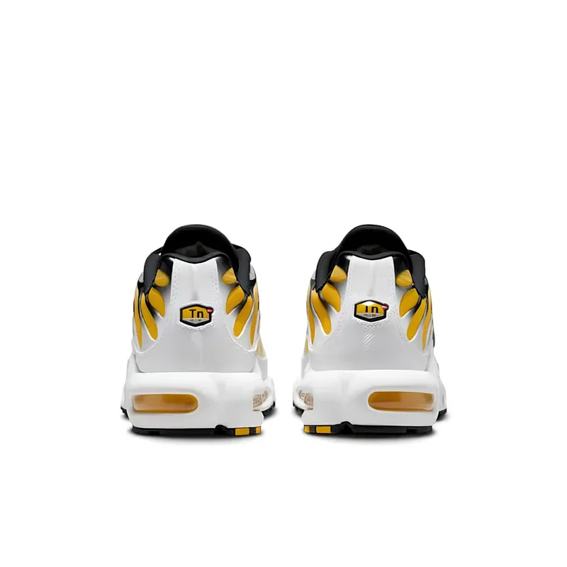 Nike Air Max Plus TN White Varsity Maize Black u kombinaciji bele i žute boje, fotografija 4 od 6