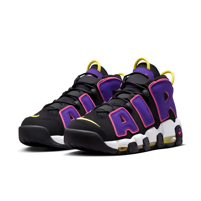 Nike Air More Uptempo 96 Black Court Purple u kombinaciji crne i ljubičaste boje, fotografija 3 od 6