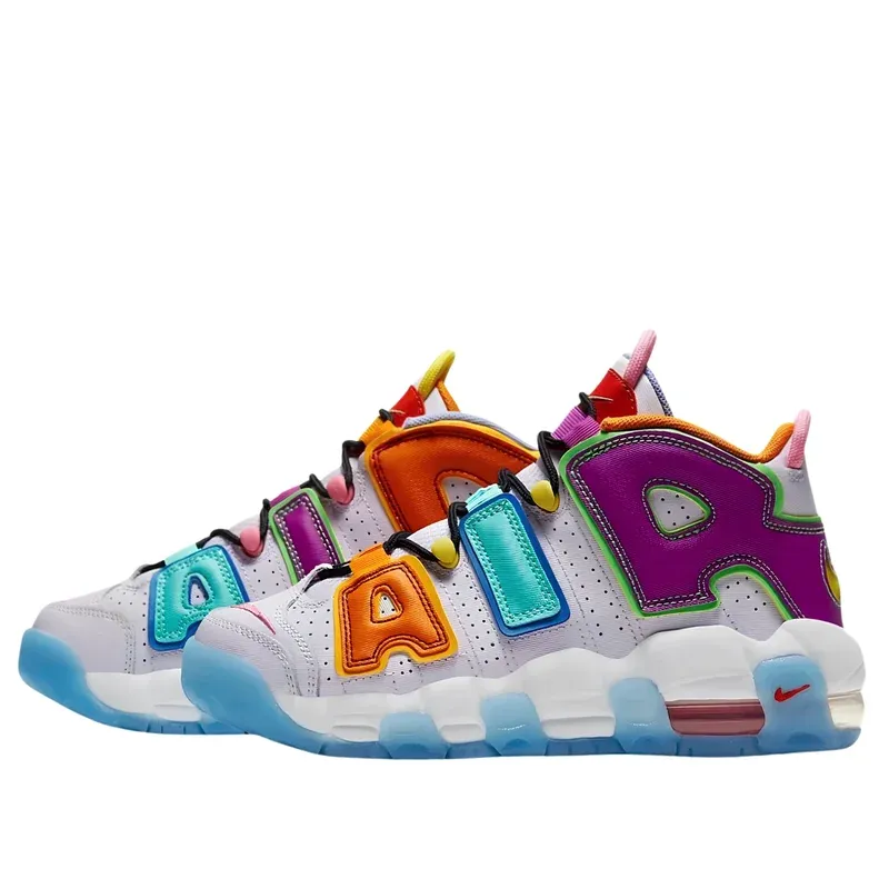 Nike Air More Uptempo Multi-Color u kombinaciji bele i ljubičaste boje, fotografija 3 od 7