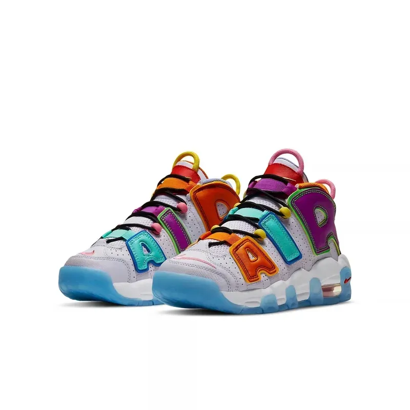 Nike Air More Uptempo Multi-Color u kombinaciji bele i ljubičaste boje, fotografija 4 od 7