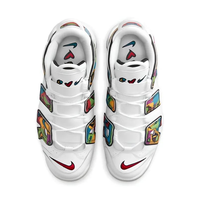Nike Air More Uptempo Peace Love Swoosh u beloj boji, fotografija 4 od 6
