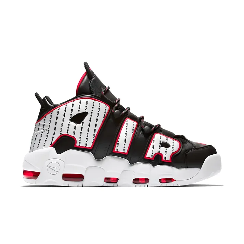 Nike Air More Uptempo Pinstripe u kombinaciji crne i bele boje, fotografija 2 od 6