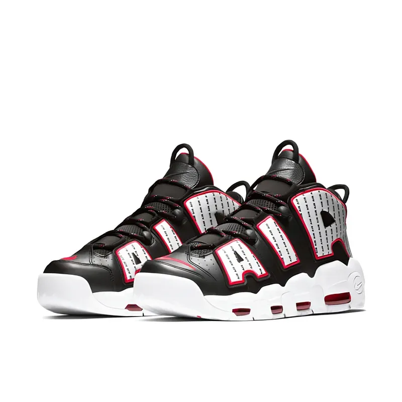 Nike Air More Uptempo Pinstripe u kombinaciji crne i bele boje, fotografija 3 od 6