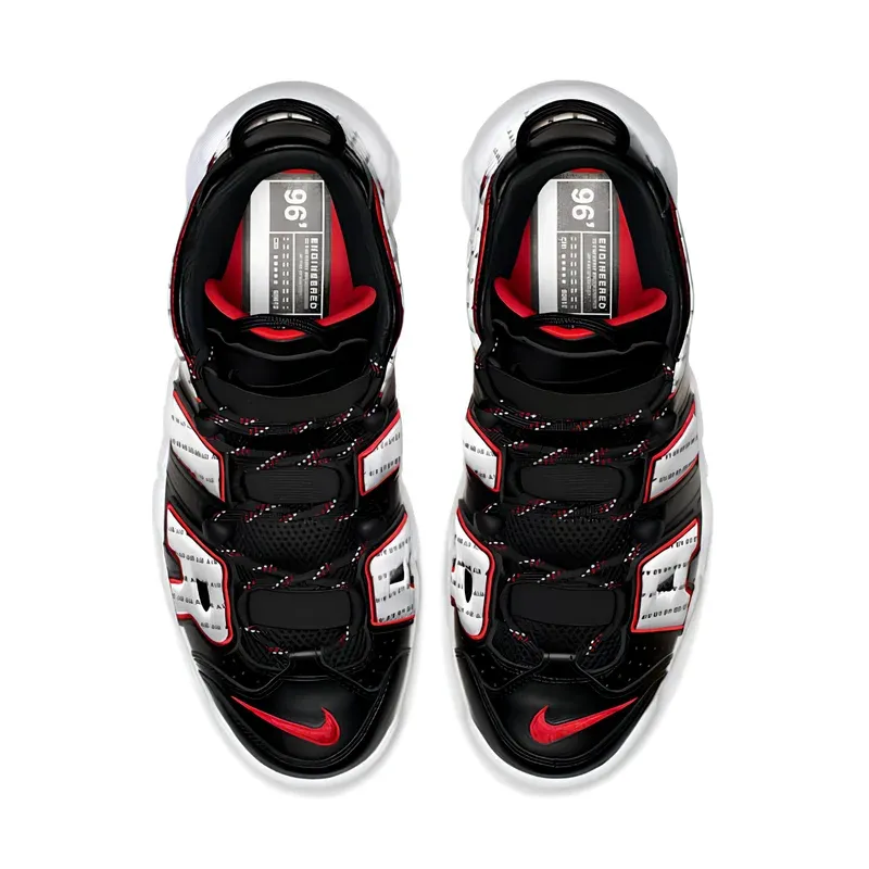 Nike Air More Uptempo Pinstripe u kombinaciji crne i bele boje, fotografija 4 od 6