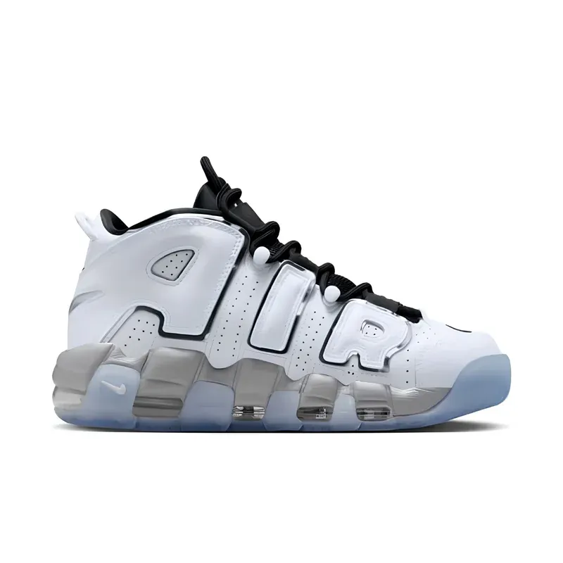 Nike Air More Uptempo White & Chrome u kombinaciji bele i crne boje, fotografija 2 od 6