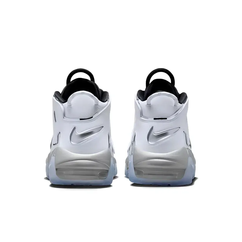 Nike Air More Uptempo White & Chrome u kombinaciji bele i crne boje, fotografija 5 od 6