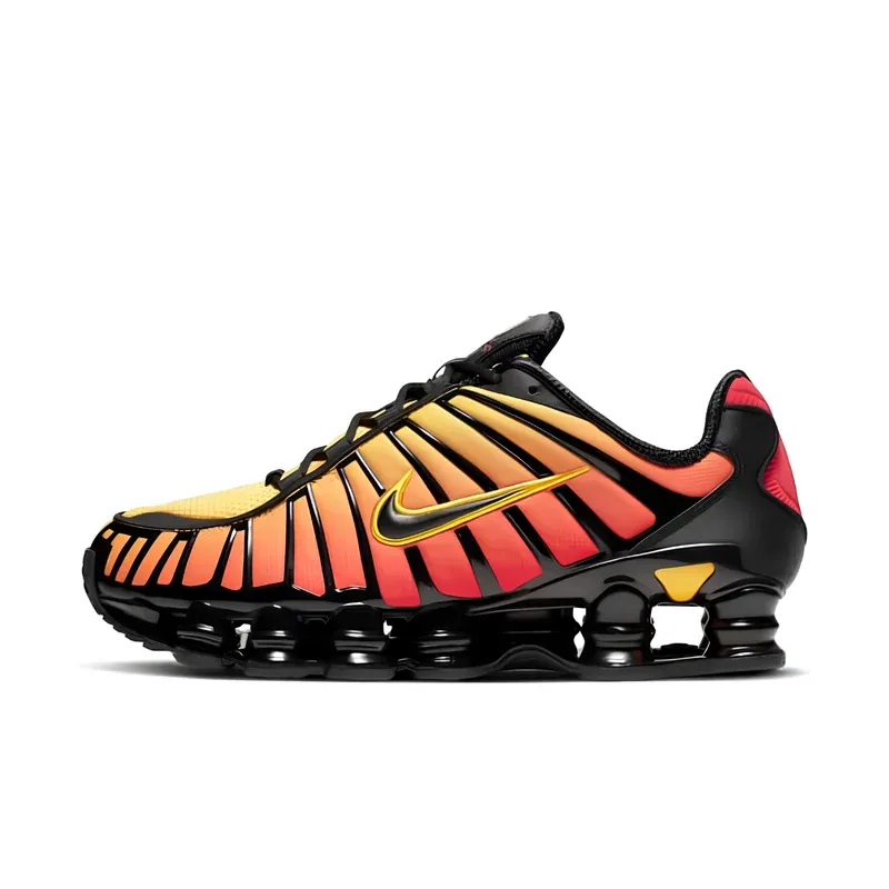 Nike Shox TL Sunrise u kombinaciji narandžaste i crvene boje — bočni pogled