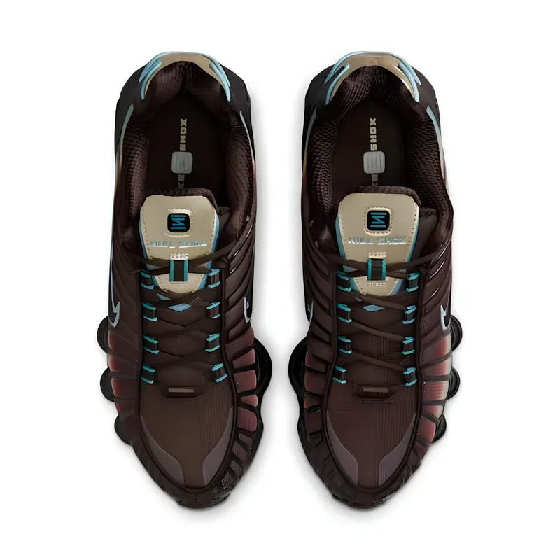 Nike Shox TL Velvet Brown Denim Turquoise u kombinaciji braon i plave boje, fotografija 4 od 6