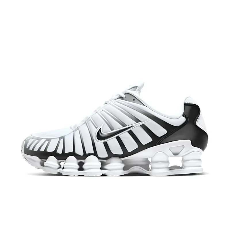 Nike Shox TL White Platinum u kombinaciji bele i crne boje — bočni pogled